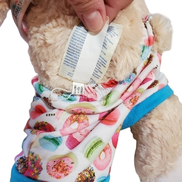 Build A Bear BAB cream plush with Donut shirt & shorts outfit jammies - Picture 8 of 9